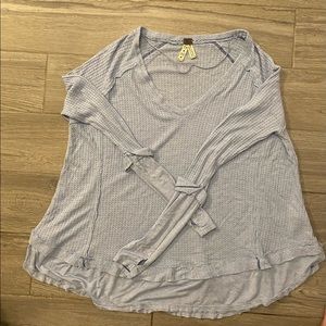 Free People light blue waffle long sleeve